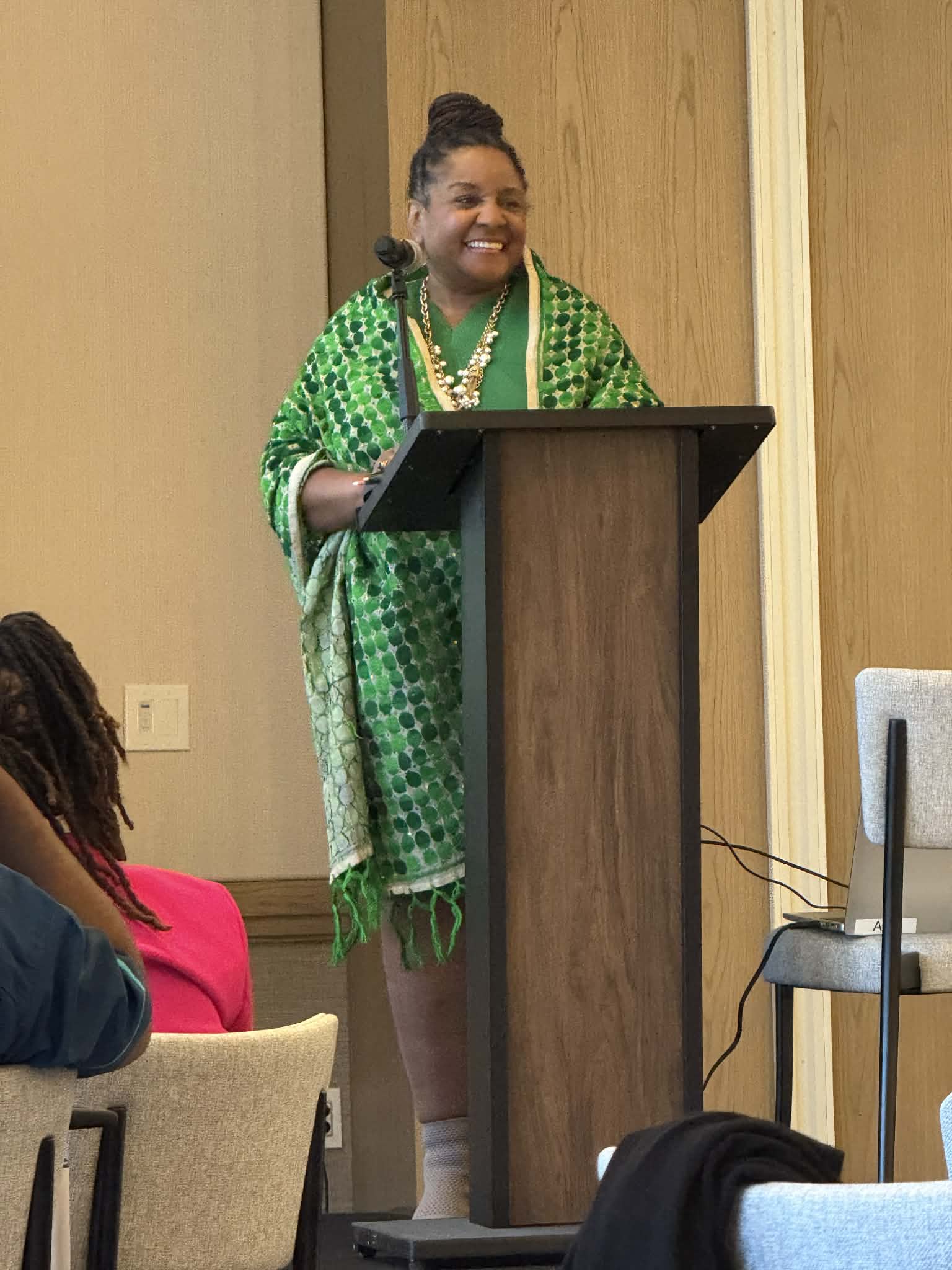 President presenting